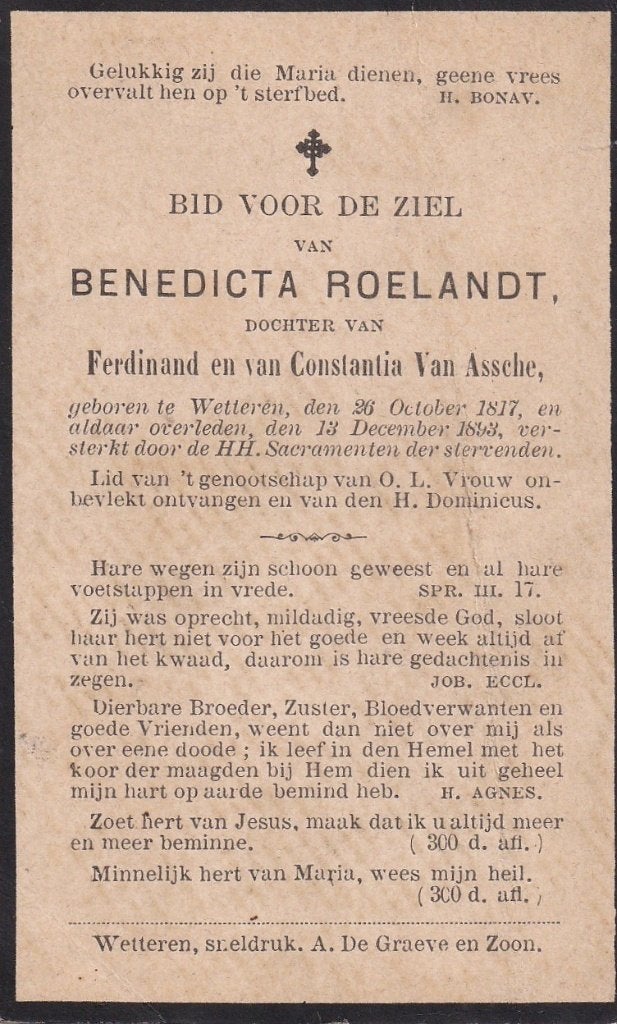 + 25 / B P ROELANDT B WETTEREN 1817 - 1893, Ophalen of Verzenden