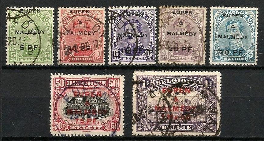 1920 Eupen & Malmedy OBP OC55/61, Postzegels en Munten, Met stempel, Ophalen of Verzenden, Gestempeld, Gestempeld