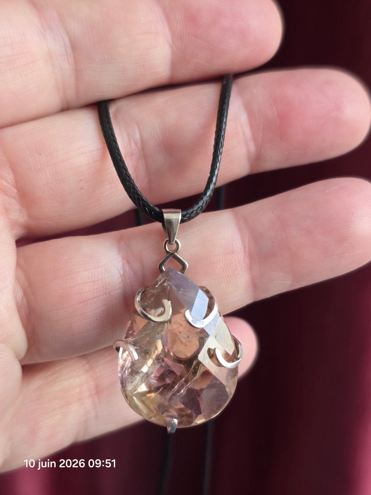 Pendentif en argent massif avec grande ametrine de Bolivie, Bijoux, Sacs & Beauté, Pendentifs, Neuf, Argent, Argent, Autres représentations
