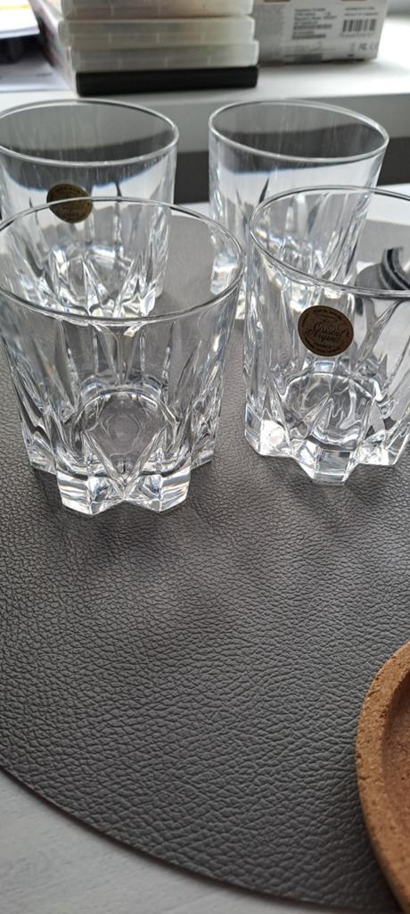 Verres à whisky cristal DARQUES original 4p+gratis bouteille, Enlèvement