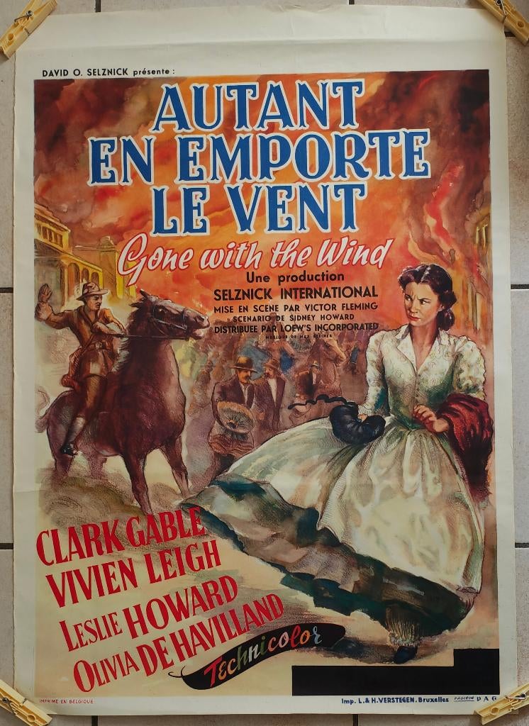 Gone with the wind - originele filmposter, Ophalen, Gebruikt, Film en Tv