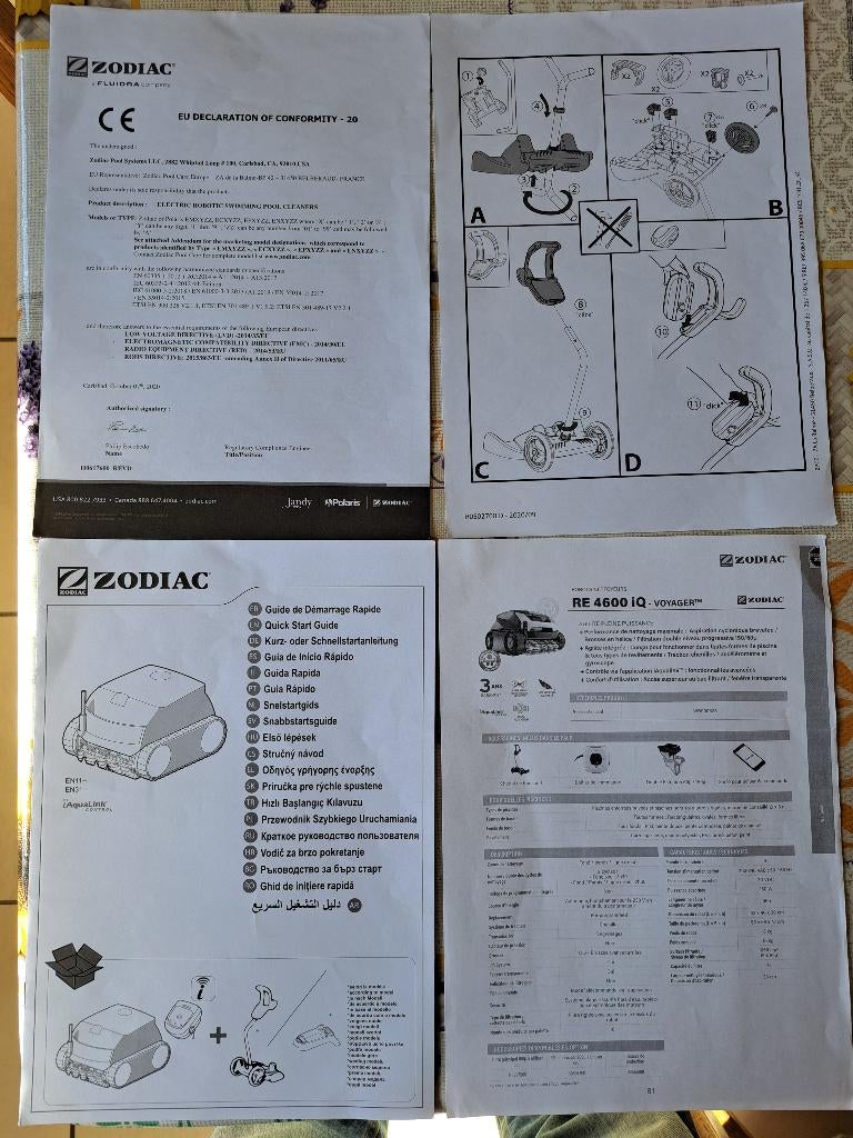 robot nettoyage de piscine ZODIAC RE 4600 IQ voyager, Jardin & Terrasse, Accessoires de piscine, Enlèvement, Comme neuf, Autres types