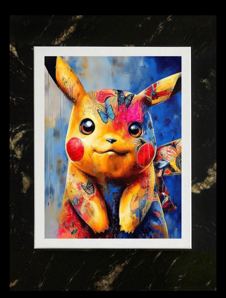 Pikachu: Metamorfosis de Oro y Color- yamila, Antiek en Kunst, Giclée, Ophalen of Verzenden, Gesigneerd, Stripfiguren/cartoons