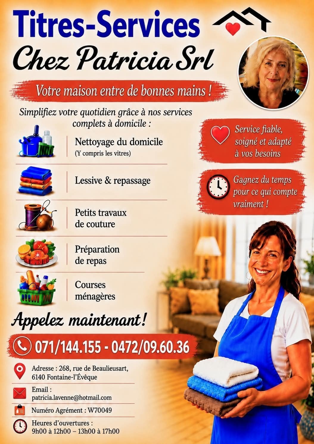 Offre d’emploi – Aide-ménagère Titres-Services (H/F/X), Offres d'emploi