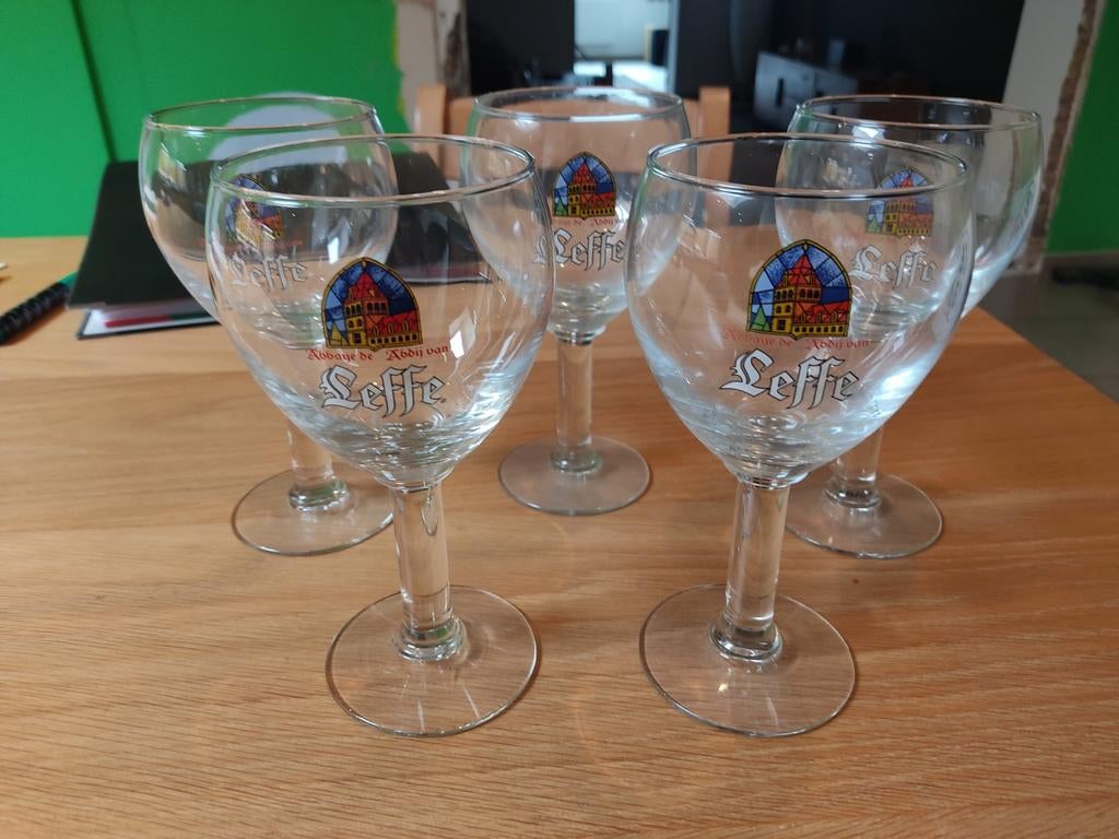 5 Leffe glazen, Verzamelen, Biermerken, Ophalen, Leffe
