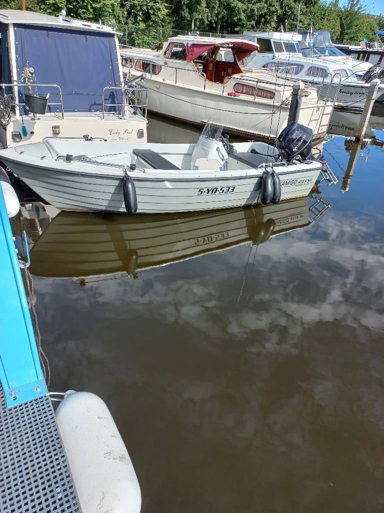 Amigo 470 Fish - Tohatsu 30 pk Buitenbordmotor, Ophalen, 10 tot 30 pk, Zo goed als nieuw, 3 tot 6 meter