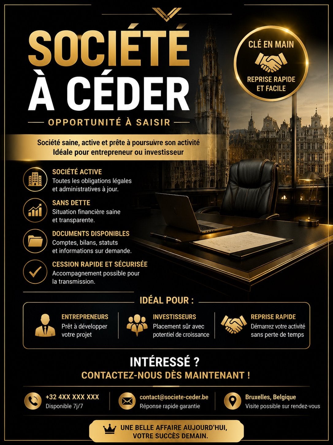Sprl a ceder, Enlèvement, Comme neuf