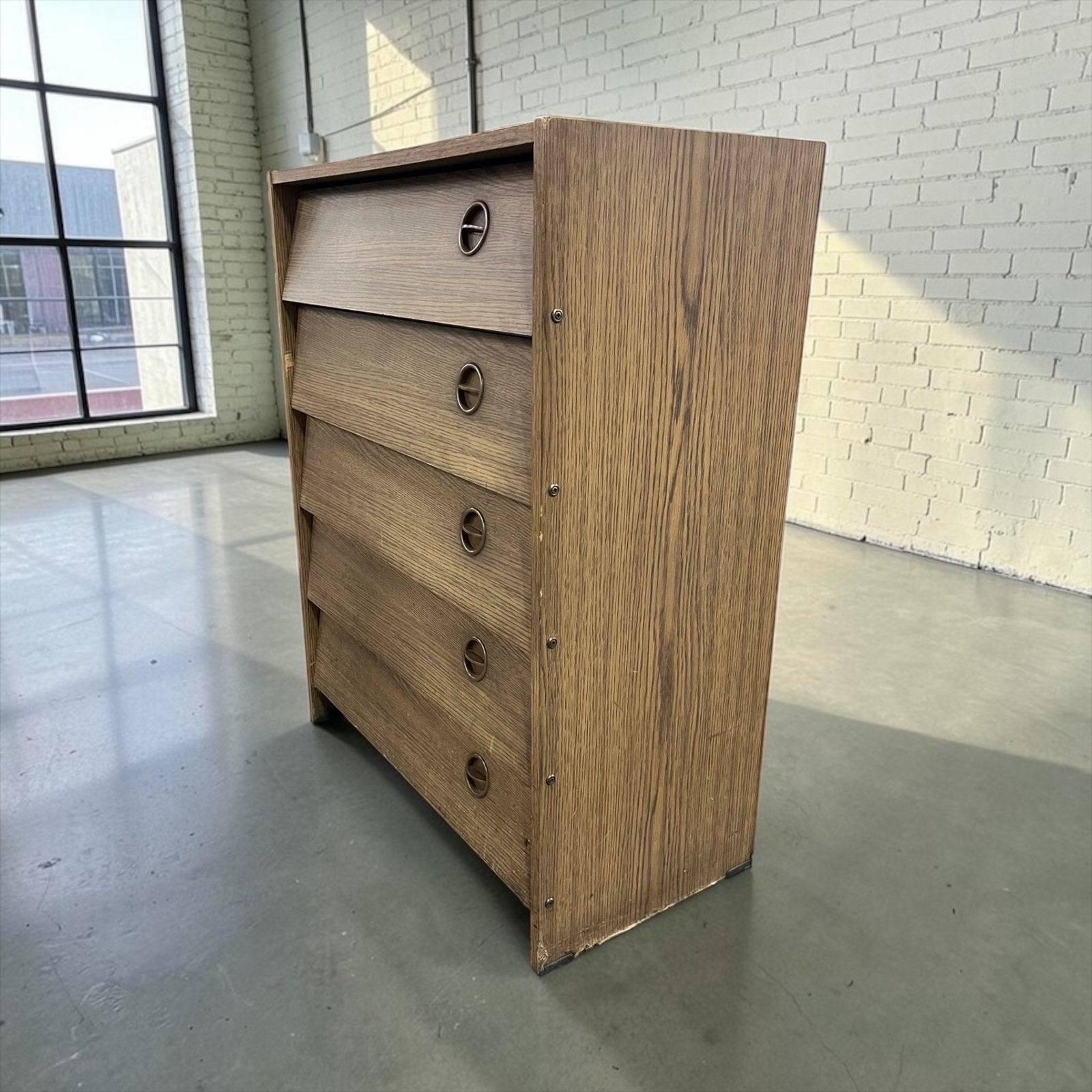 Vintage houte schoenkast /kleppenkast, Ophalen of Verzenden, Gebruikt