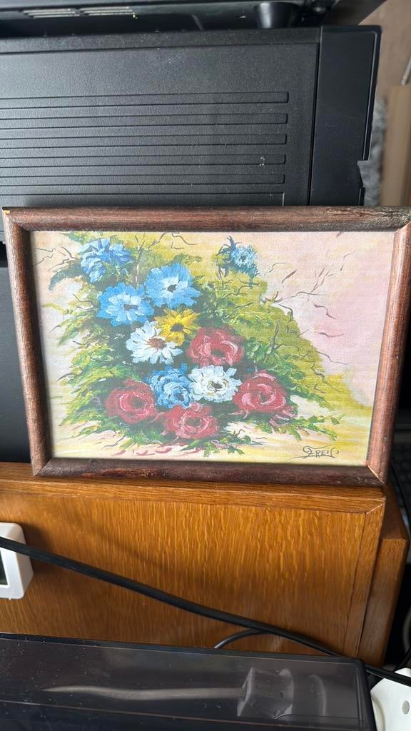 Vintage olieverf stilleven, Ophalen, Minder dan 50 cm, Gebruikt, Minder dan 50 cm