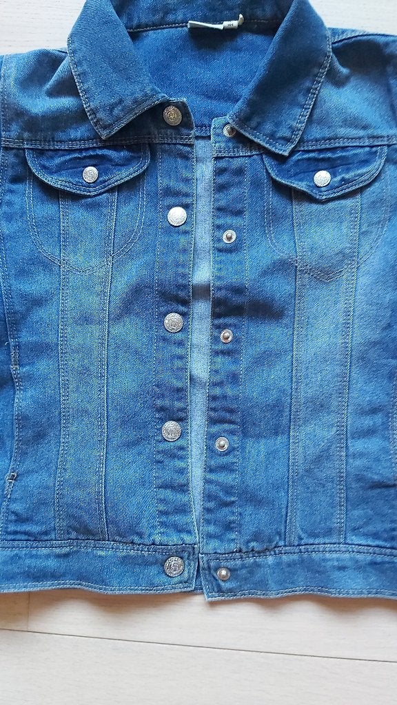 Klassiek blauw jeansjasje H&M maat 164, Meisje, H&M, Ophalen of Verzenden, Zo goed als nieuw
