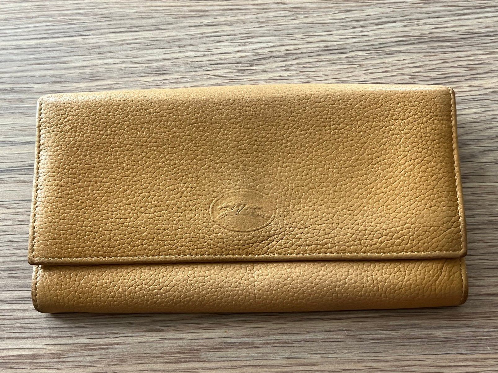 Longchamps beige kalf leder dames portefeuille kaarhouder, Ophalen of Verzenden, Zo goed als nieuw, Beige, Leder
