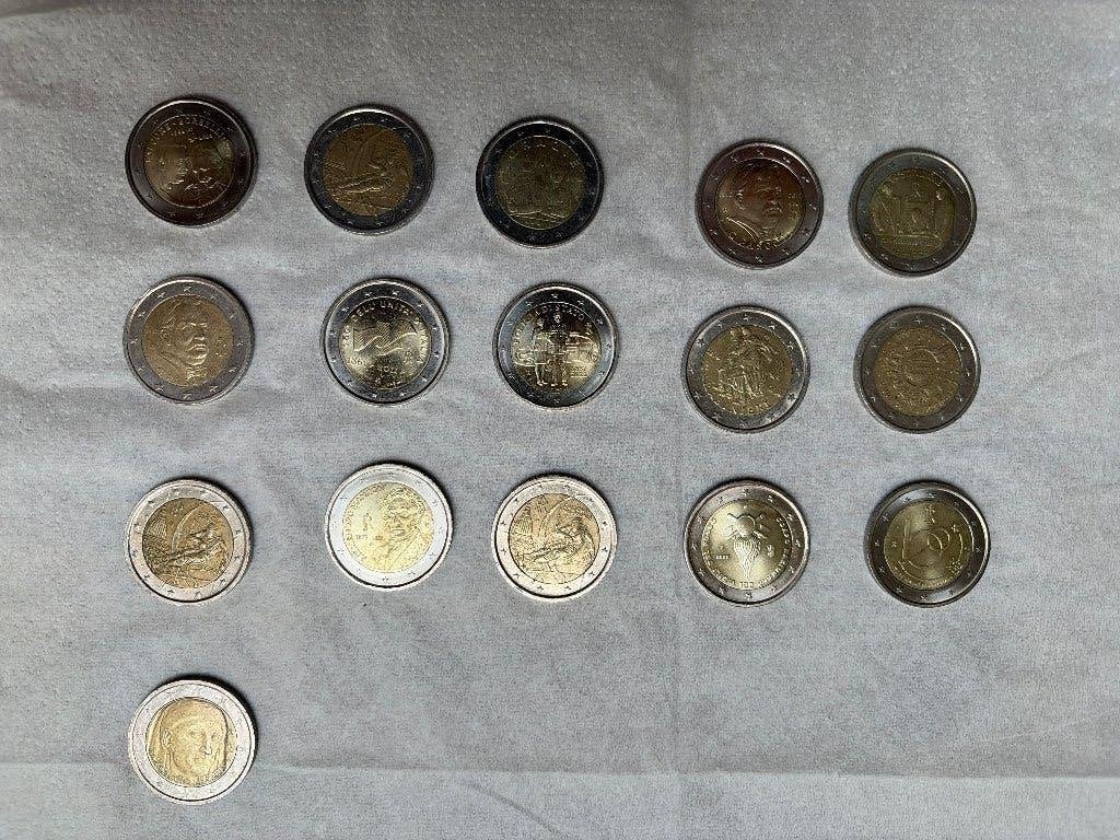 Lot de 16 pièces commémoratives de 2 euros d’Italie., Enlèvement, Monnaie