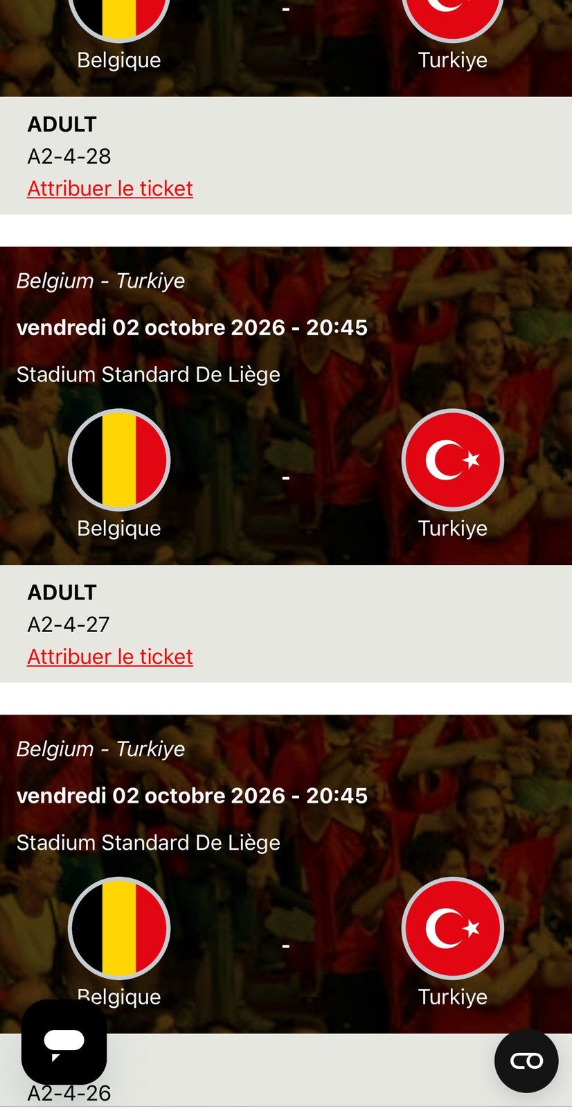 3 tickets beschikbaar Belgium-Turkiye, Tickets en Kaartjes
