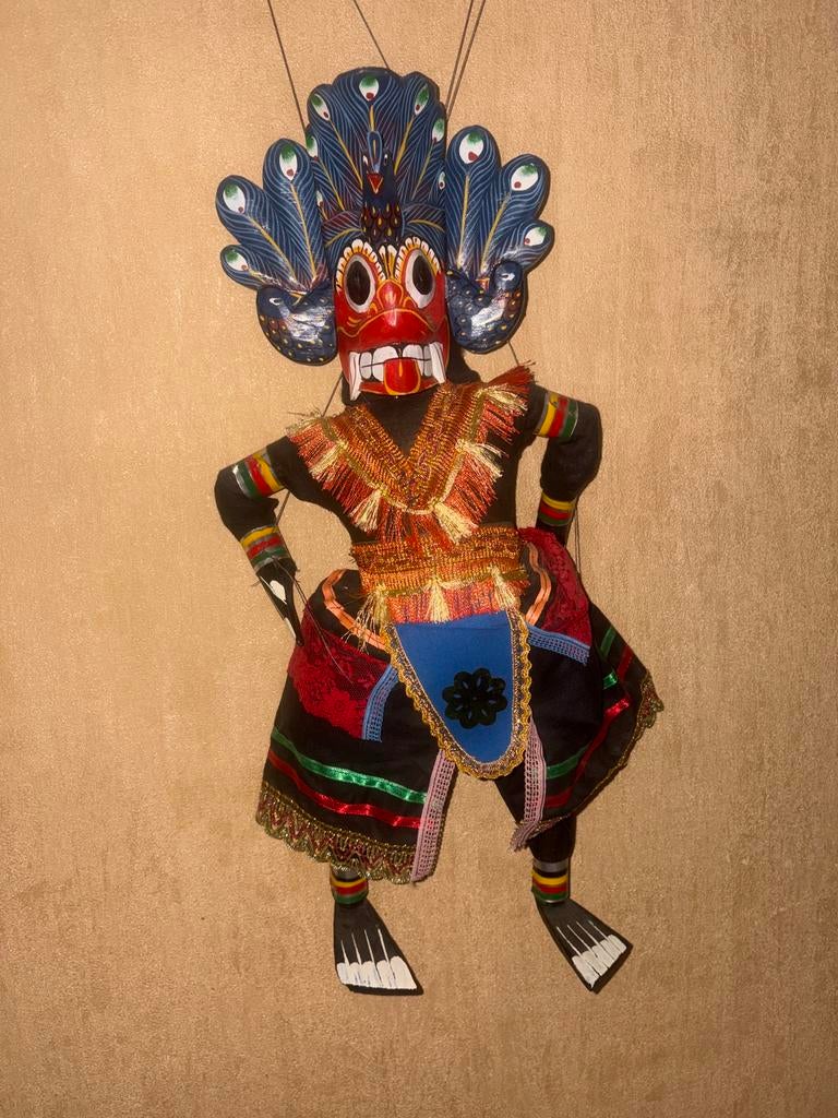 Wayang marionet Bali Indonesië –handgemaakt decor/unieke pop, Ophalen of Verzenden