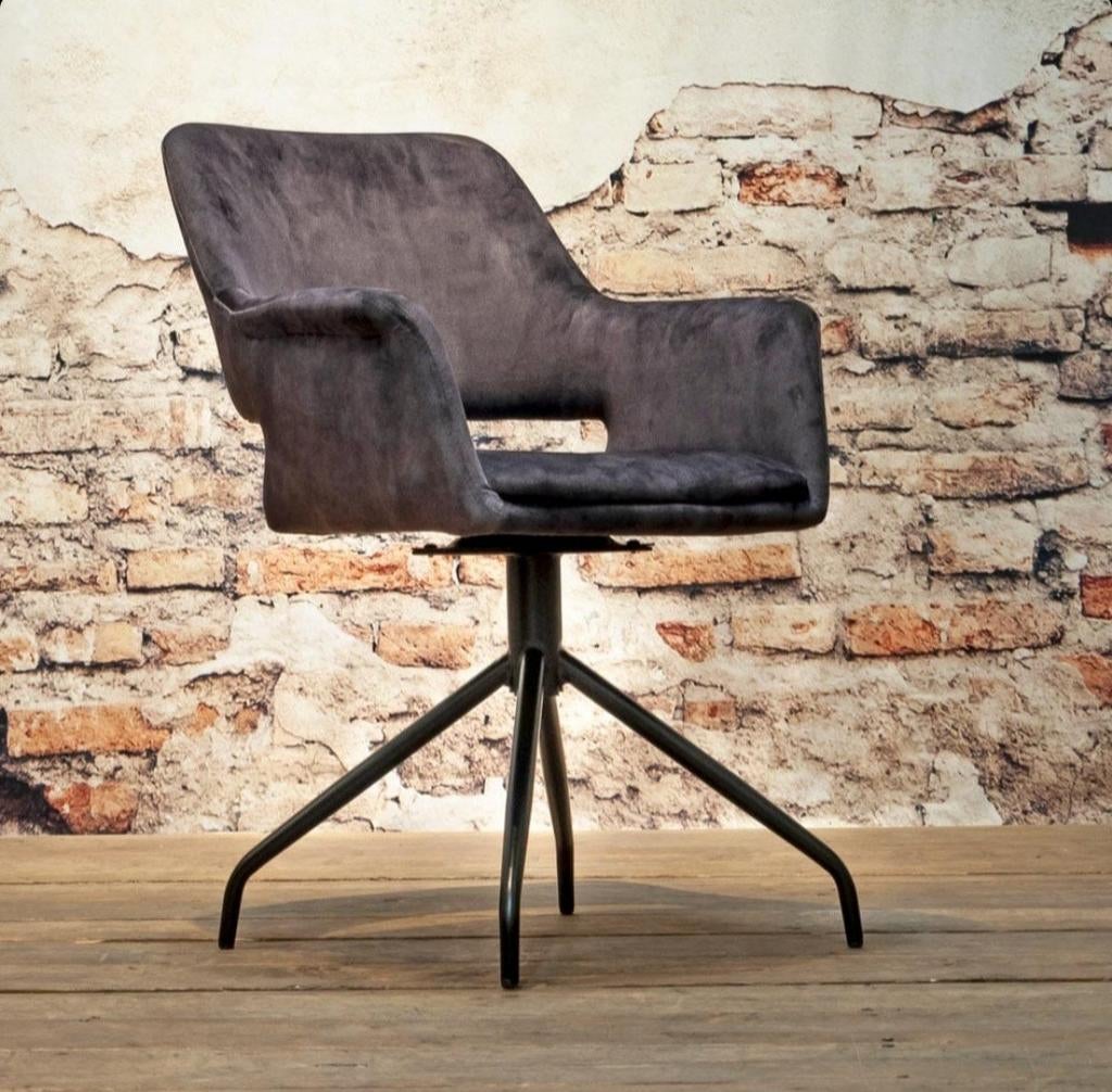 Stoel Madore draaibaar 180°, velvet adoregrey (voorraad 24x), Maison & Meubles, Chaises, Enlèvement