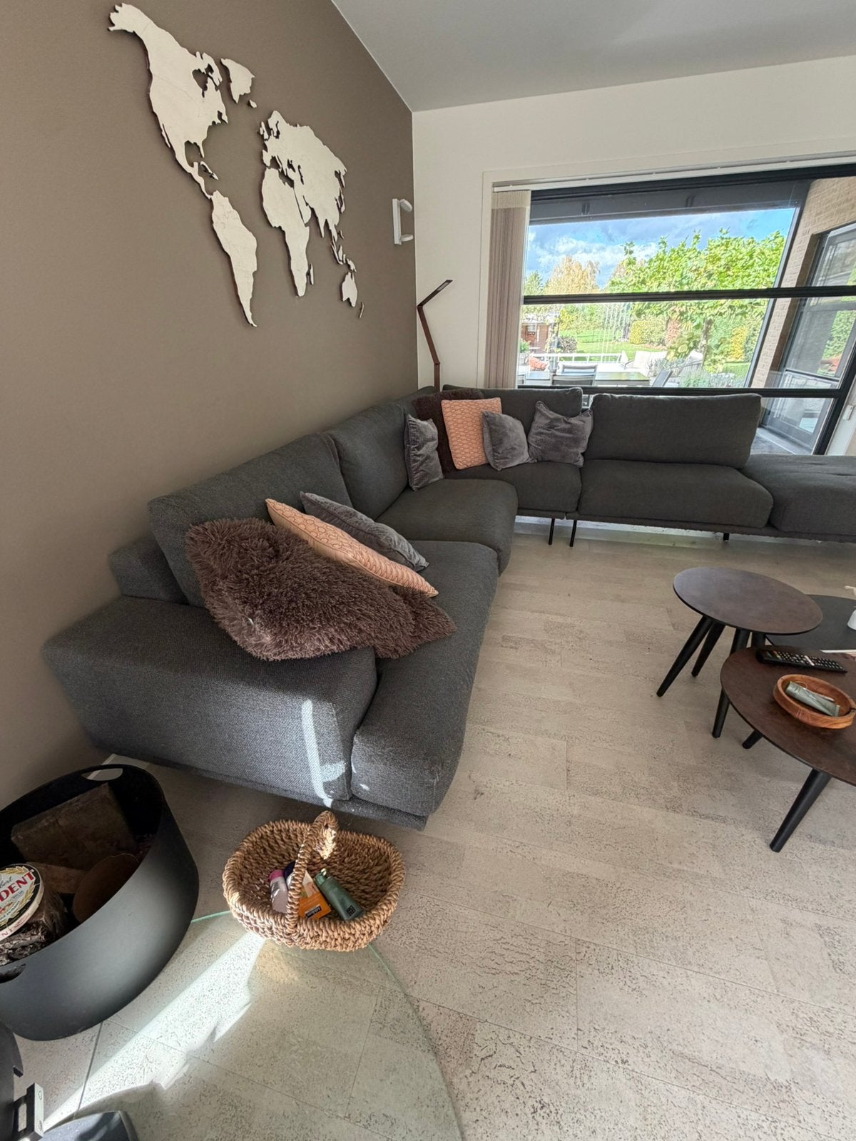 Hoeksalon darkgrey, Enlèvement, Utilisé, Modern, Tissus