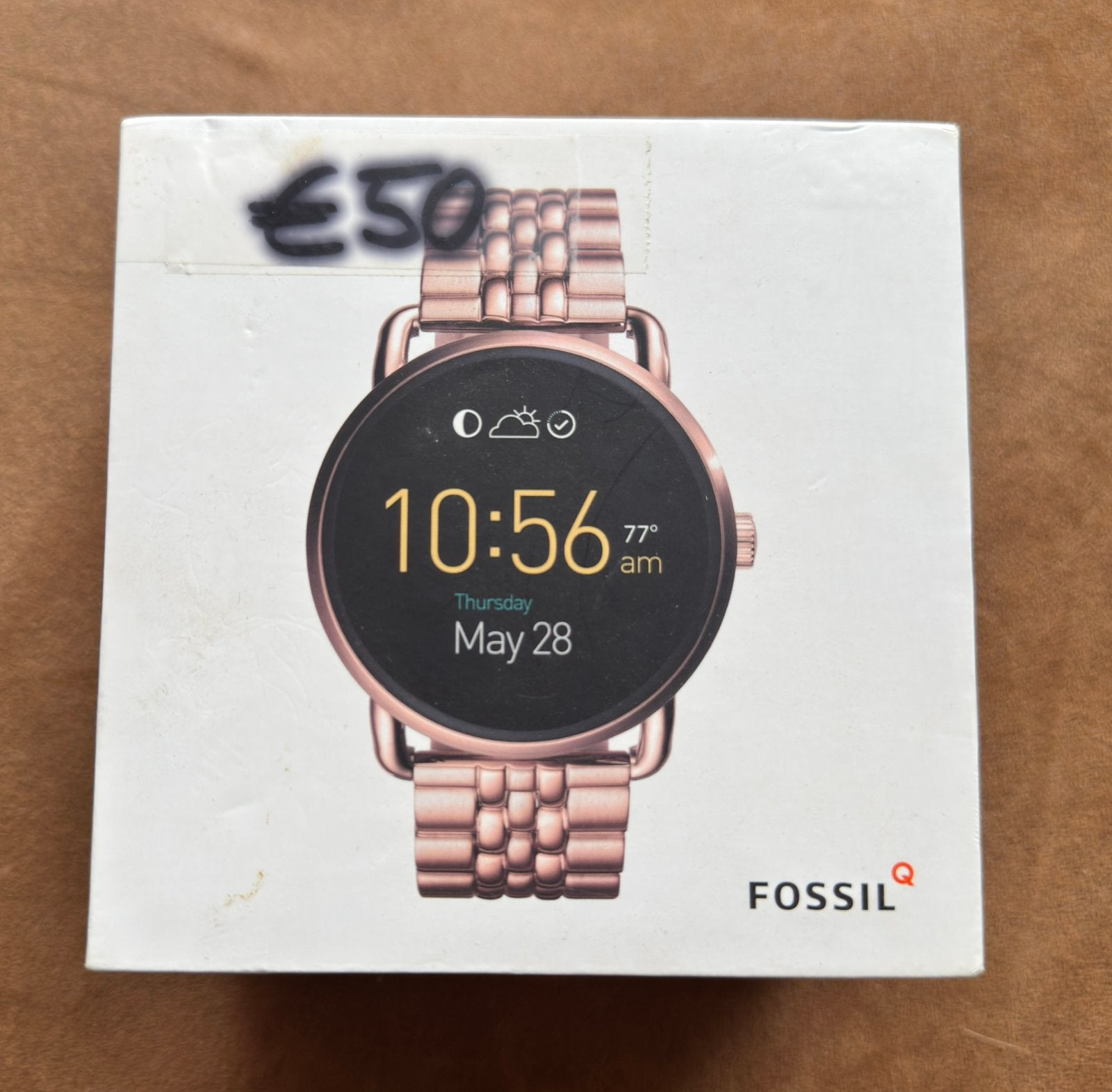 Smartwatch fossil Q wander, Ophalen, Gebruikt, IOS, Roze