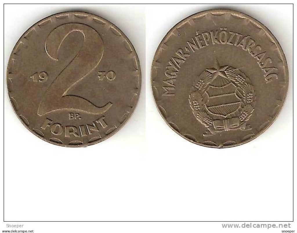 hungary 2 forint 1970 km 591 xf+, Verzenden, Hongarije, Losse munt