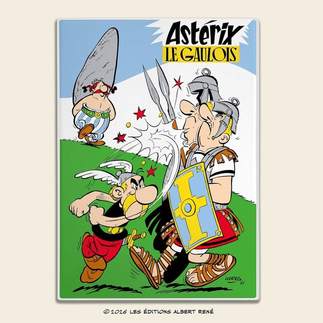 Emaille bord Asterix&Obelix (Emaillerie Belge), Ophalen