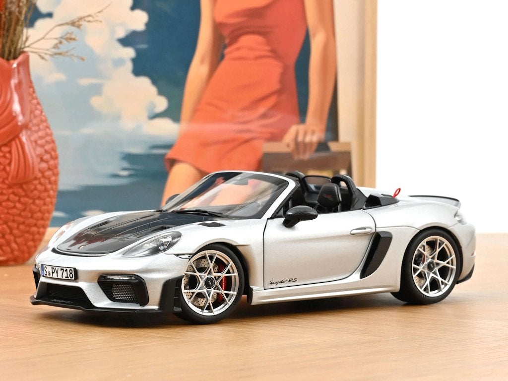 Porsche Boxster 718 Spyder RS zilver Norev nieuw, Enlèvement ou Envoi, Neuf, Voiture, Norev
