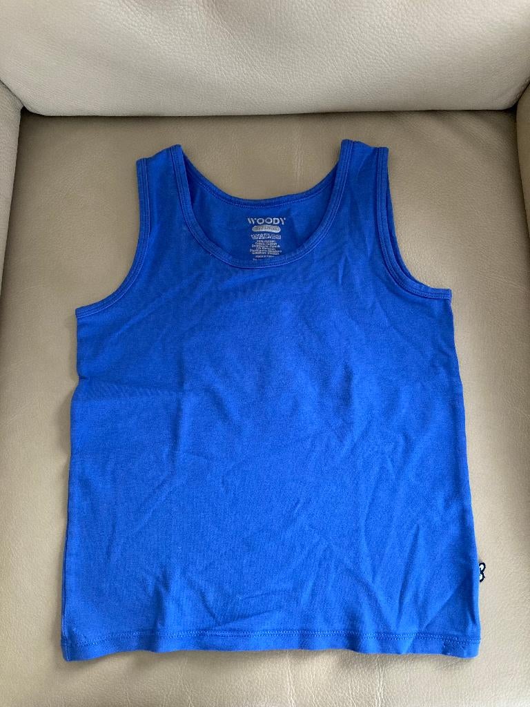 Blauw onderhemdje zonder mouwen, Woody, 128, 8jaar, Kinderen en Baby's, Kinderkleding | Maat 128, Nacht- of Onderkleding, Ophalen of Verzenden