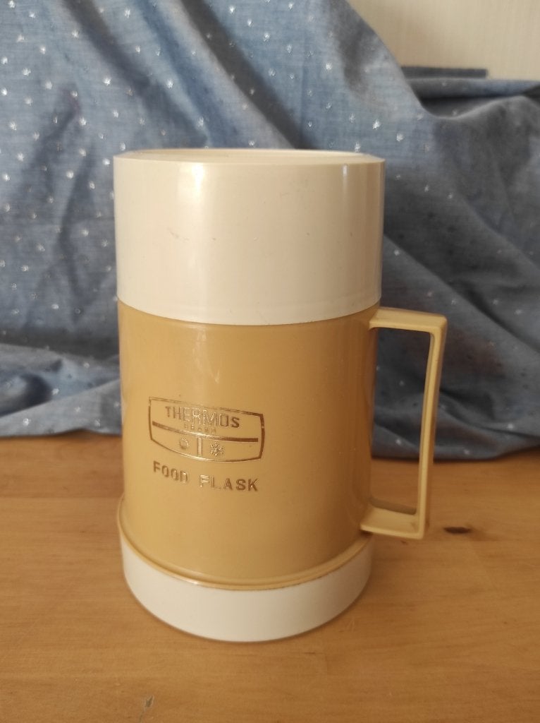 Soep picknick Thermos eten fles koud warm beige Engeland, Sport en Fitness, Ophalen, Gebruikt