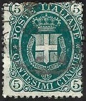 1 Postzegel Italië 1889 Heraldiek, Postzegels en Munten, Postzegels | Europa | Italië, Ophalen of Verzenden, Gestempeld