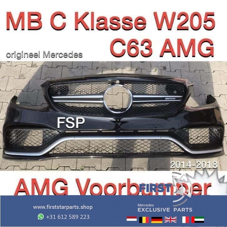W205 C63 AMG Carbon ! Voorbumper origineel Mercedes C Klasse, Gebruikt, -, Voor, Ophalen of Verzenden