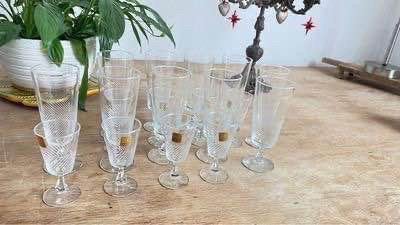 verres anciens en cristal vintage DUROBORO, Enlèvement ou Envoi, Comme neuf