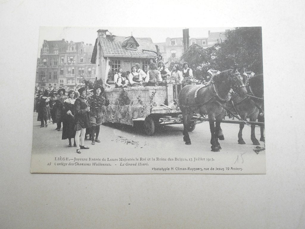 carte postale Liège 1913 Joyeuse entreé Roi  reine  belges, Ophalen of Verzenden, Voor 1920, Ongelopen, Luik