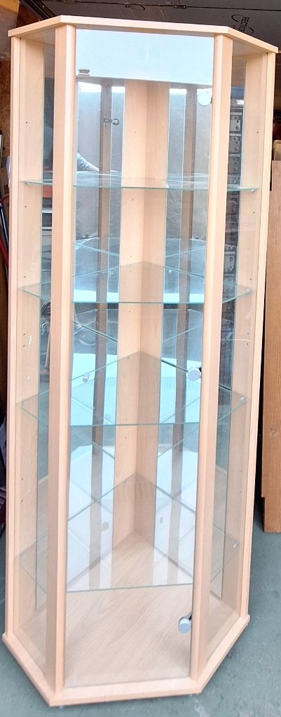 Vitrine d'angle, Avec tablette(s), Utilisé, 50 à 100 cm, 150 à 200 cm