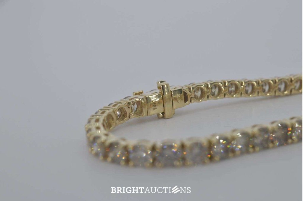 Gouden tennisarmband met natuurlijke diamanten, Diamant, Or, Enlèvement, Neuf