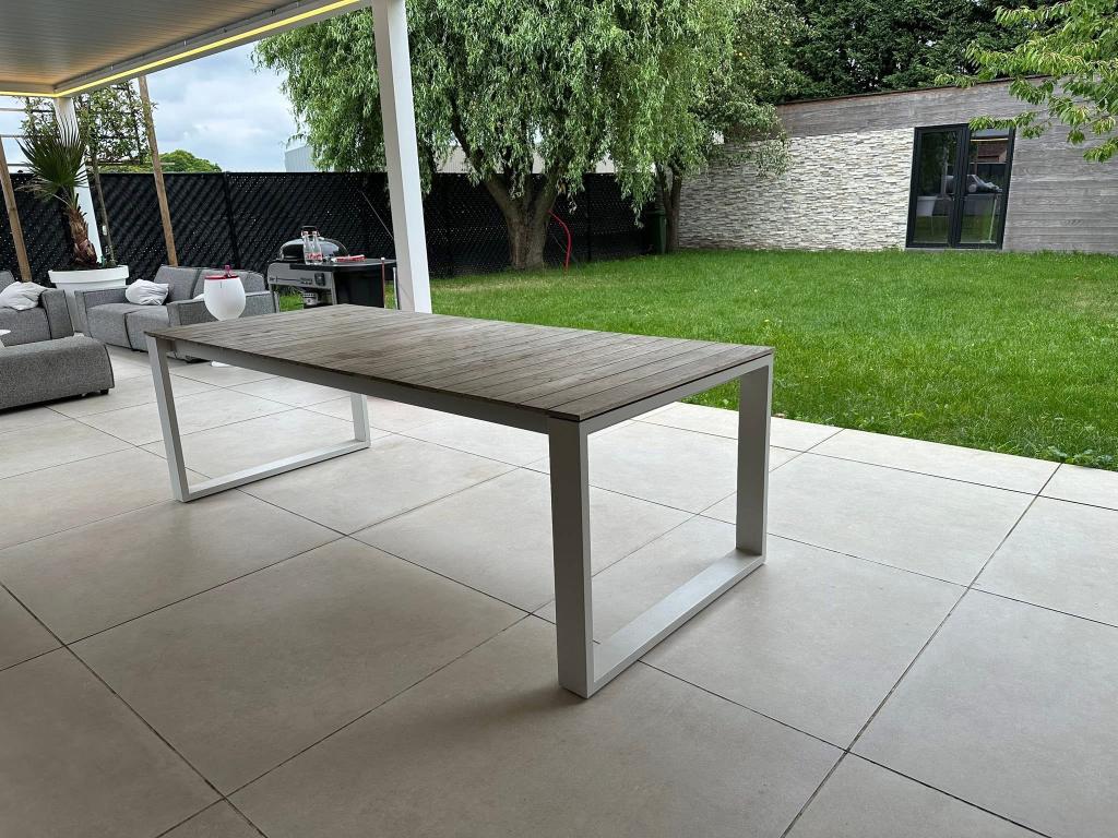 Tafel met stoelen, Tuin en Terras, Tuintafels, Ophalen, Gebruikt, Rechthoekig, Aluminium
