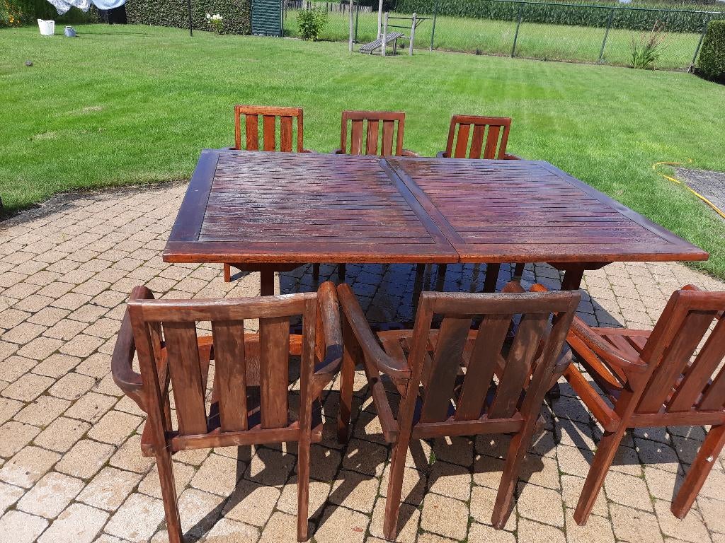 tuintafel, Enlèvement, Comme neuf, Bois de teck