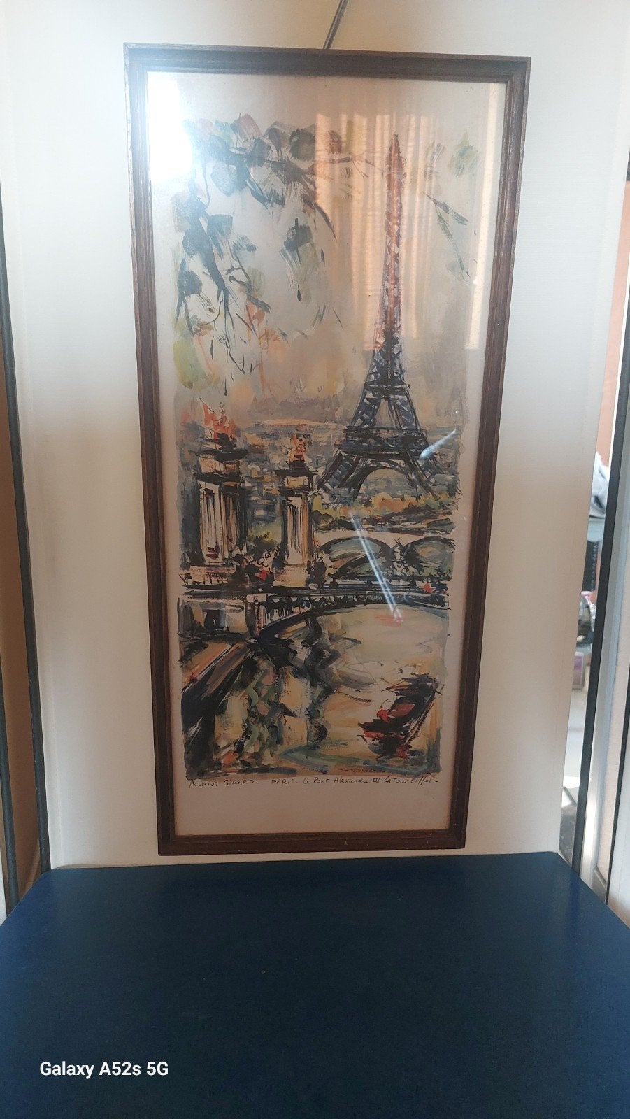 "Paris. Le Pont Alexandre lll et la Tour Eiffel ", Ophalen of Verzenden, Ets, Lithografie, Achter glas