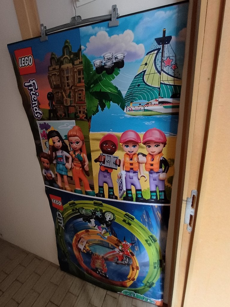 Wandtapijt van Lego City en Lego Friends, Ophalen, Nieuw, Reclamebord