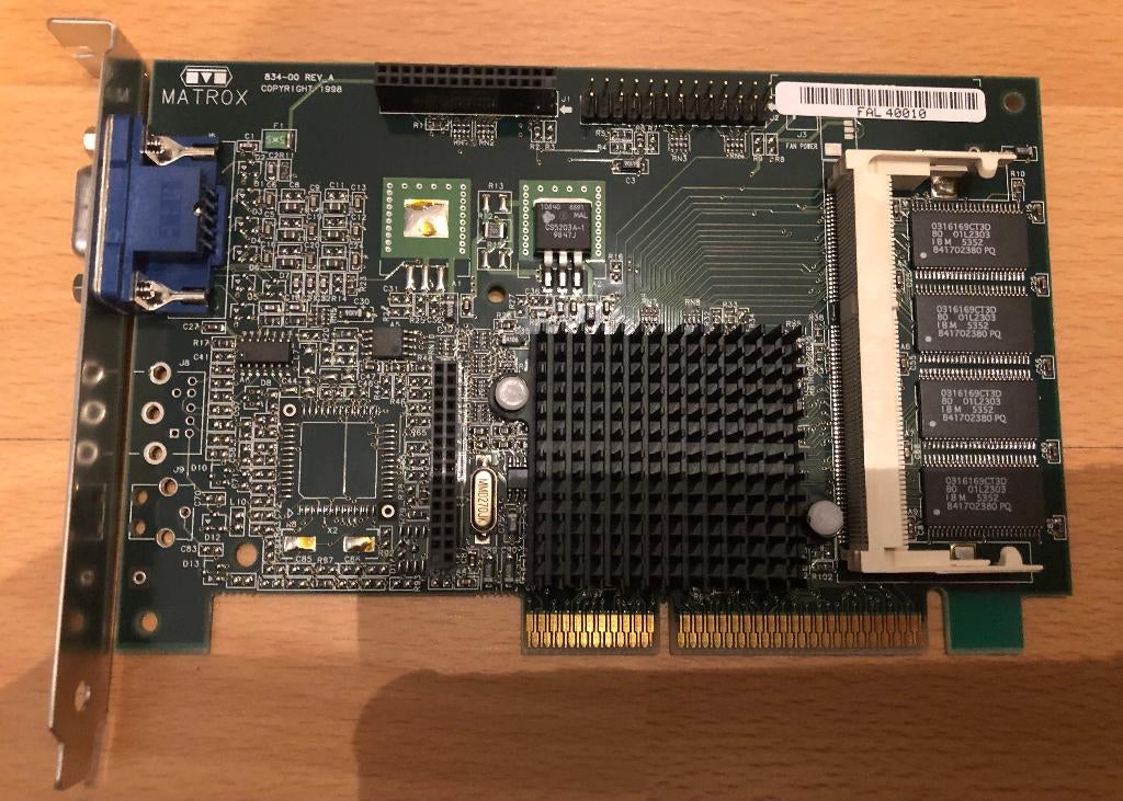 VGA3 Matrox G2+ MSDA series 8Mb (BI20, AGP), Computers en Software, Ophalen, Zo goed als nieuw, Intern, Matrox
