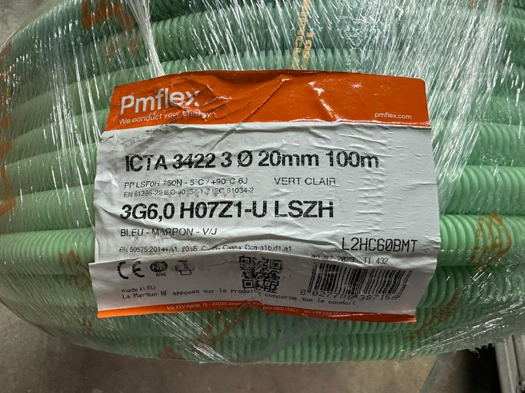 PMFLEX voorbekabelde buis VOB-kabels 3G6 (5G6), Doe-het-zelf en Bouw, Ophalen of Verzenden, Nieuw, Kabel of Snoer