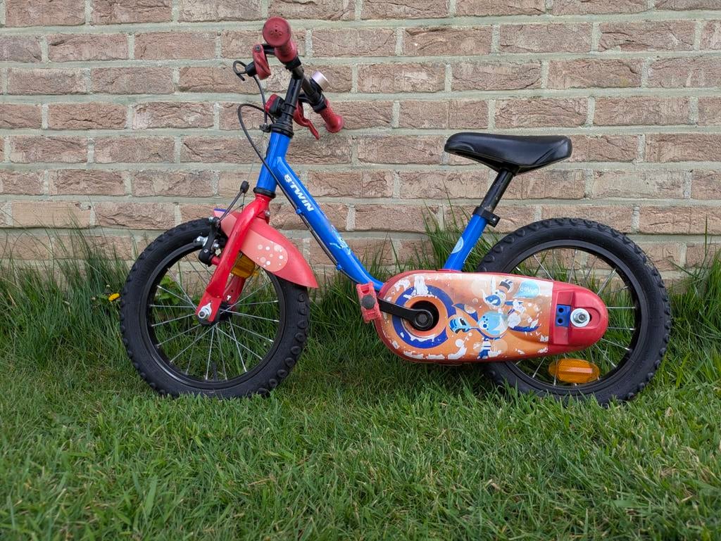 Btwin 14 inch rode en blauwe fiets, Ophalen