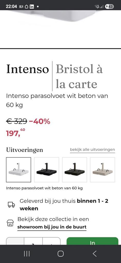 Parasol van 4 op 3 lm en 3 meter hoog., Tuin en Terras, Ophalen