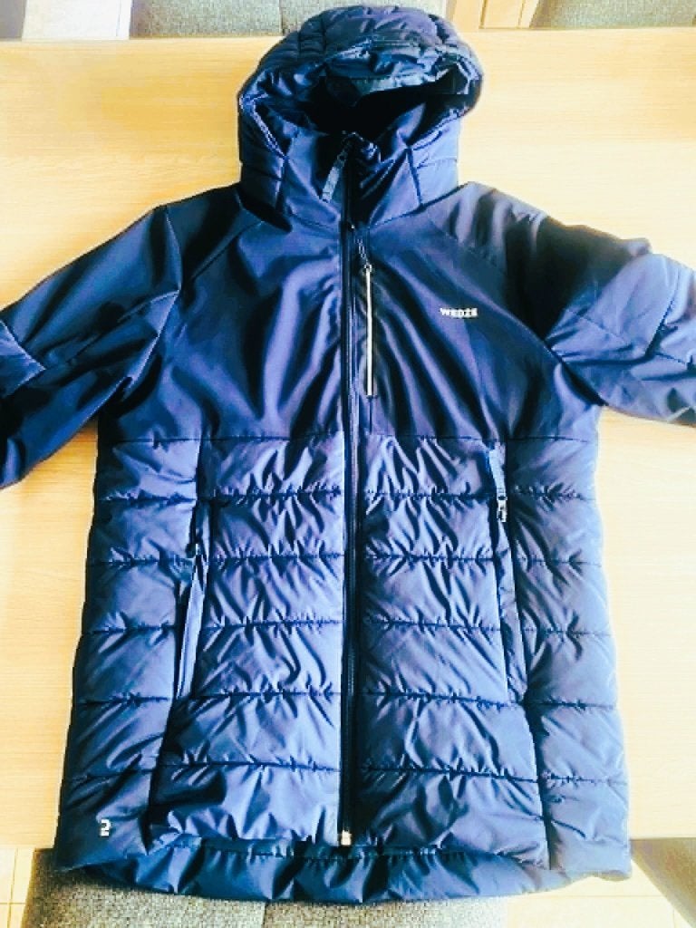 Blauwe ski jas - Decathlon - maat M, Enlèvement ou Envoi, Blouson, Decathlon, Porté