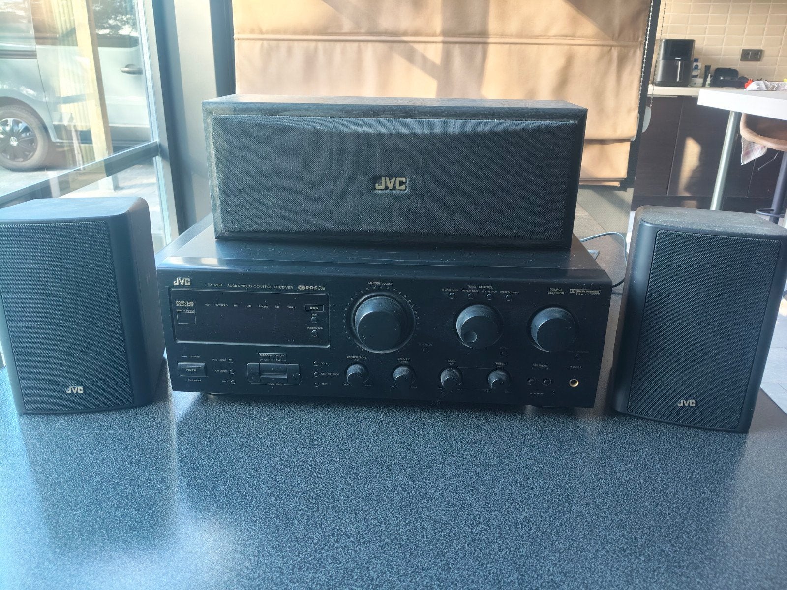 Retro JVC tuner met home cinema, JVC, Autres lecteurs, Enlèvement, Utilisé