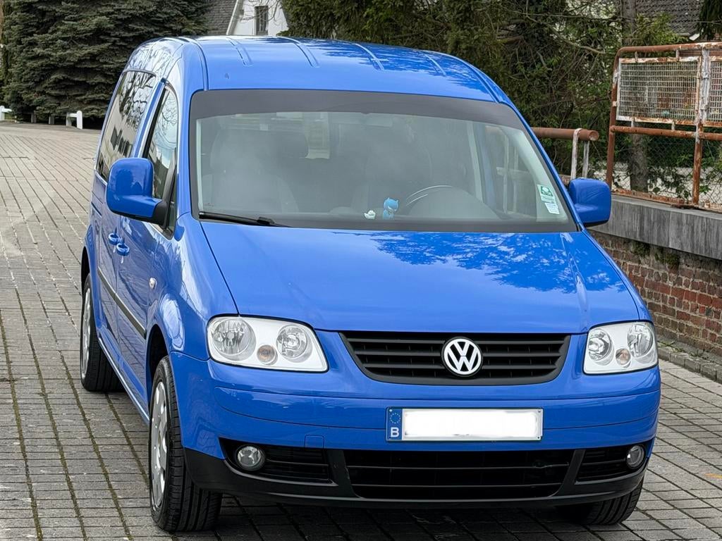 Volkswagen Caddy 2.0 Tdi/1Main - 7zitplaatsen - lang - AIRCO, Auto's, 1989 cc, 4 cilinders, Blauw, 7 zetels
