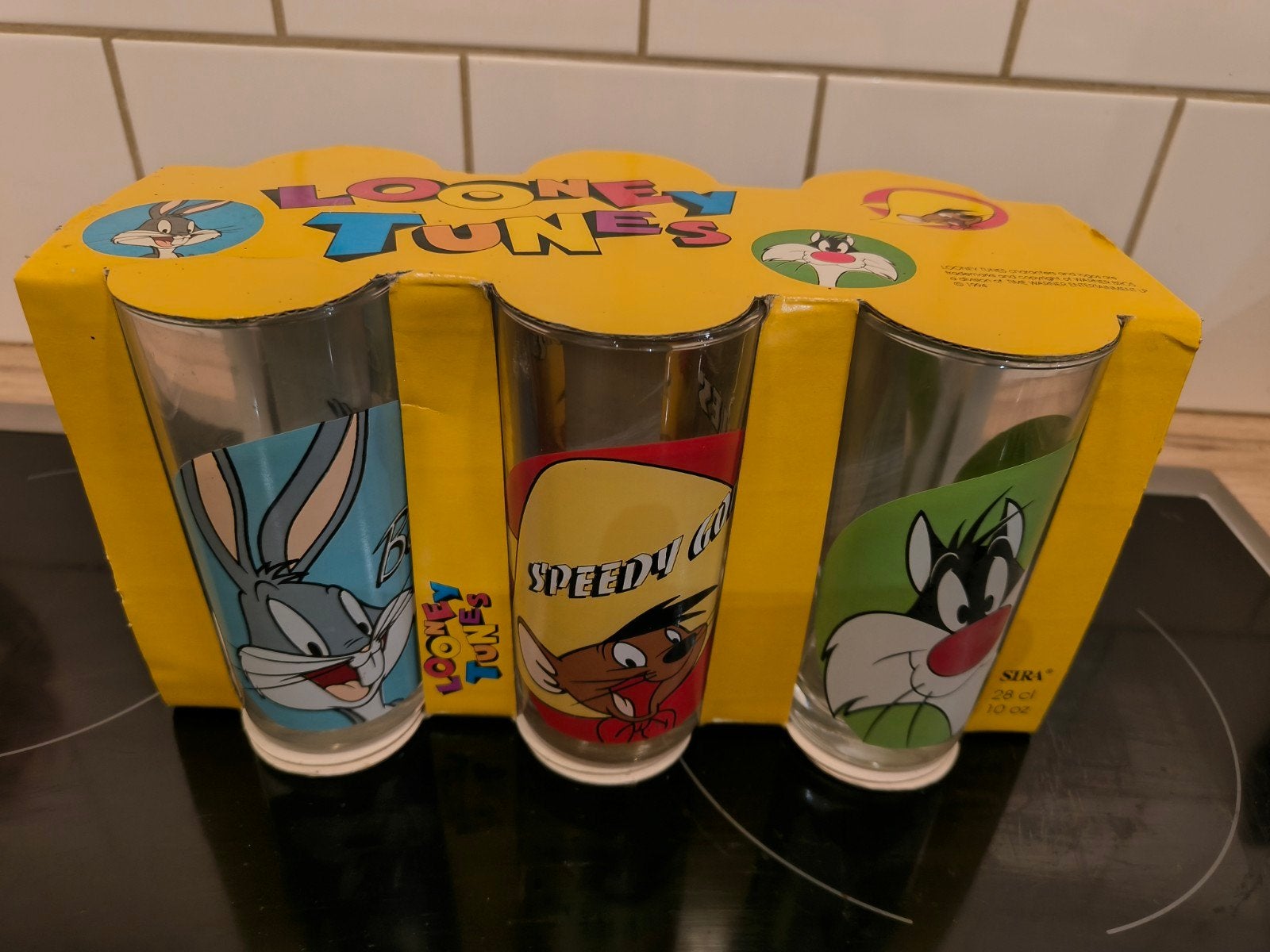 vintage Looney tunes glazen set, Collections, Verres & Petits Verres, Enlèvement
