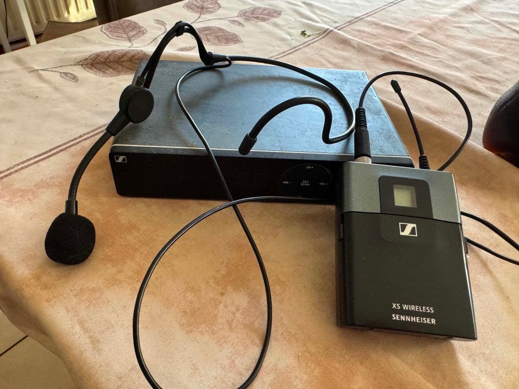 Microfoon met zender, Telecommunicatie, Ophalen, Zo goed als nieuw, Zender en Ontvanger