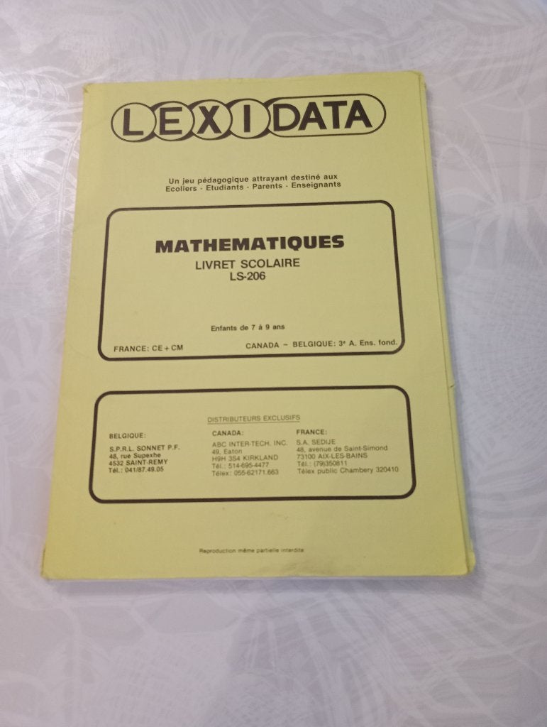 Livret mathématiques Lexidata, Enfants & Bébés, Jouets | Éducatifs & Créatifs, Enlèvement