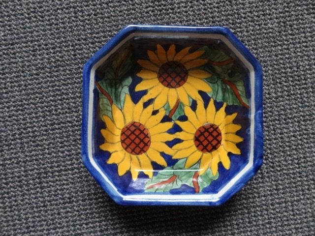 vierkant schaaltje met floraal decor, 16x16 en diep ca 4 cm, Verzenden