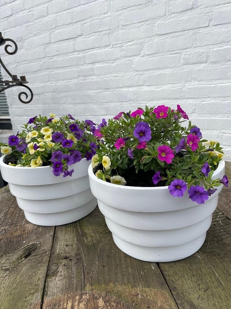 NIEUWE ronde bloempot plantenbak S Fiberstone Jan De Bouvrie, Tuin en Terras, 25 tot 40 cm, Kunststof, Rond, Nieuw