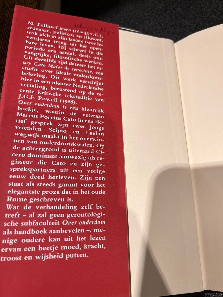 Over Ouderdom - Cicero *Ambo Klassiek*, Boeken, Ophalen of Verzenden, Gelezen, Algemeen, Cicero
