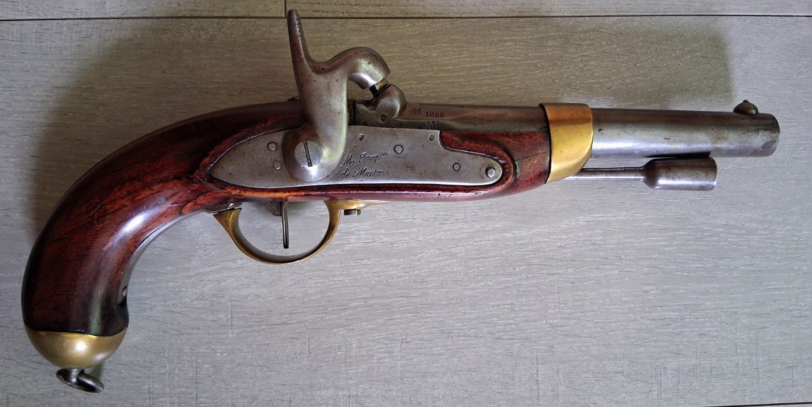 Pistolet de cavalerie français M1822T bis. 1856, Antiquités & Art, Enlèvement ou Envoi